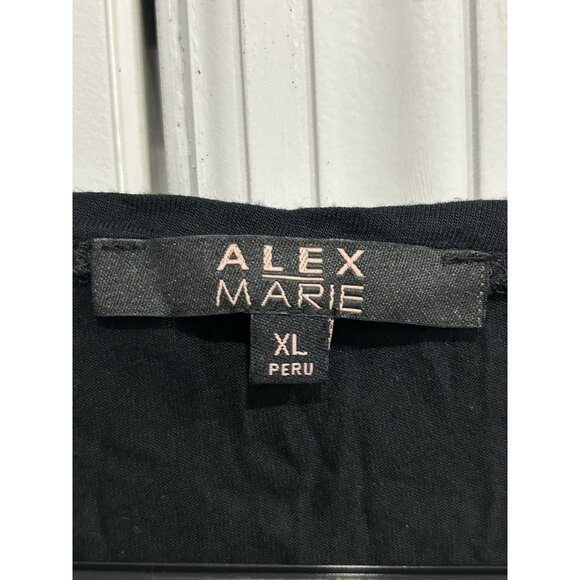 Alex Marie Black Gold Long Sleeve Top With V-Neck Sz XL - Picture 5 of 8